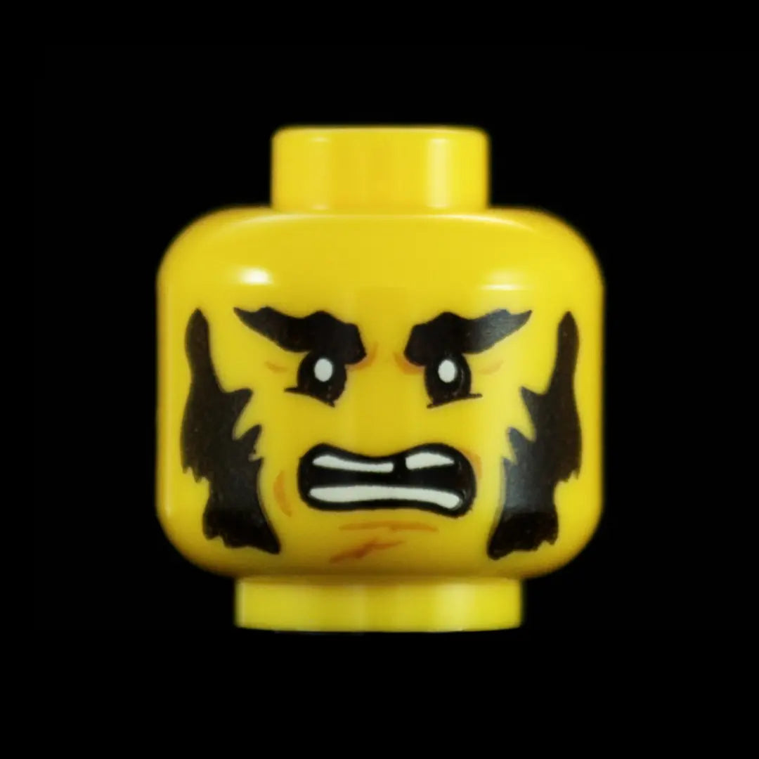 Castle Clad Bricks Custom Pad Printed  Bandit Head Variation 10 Yellow