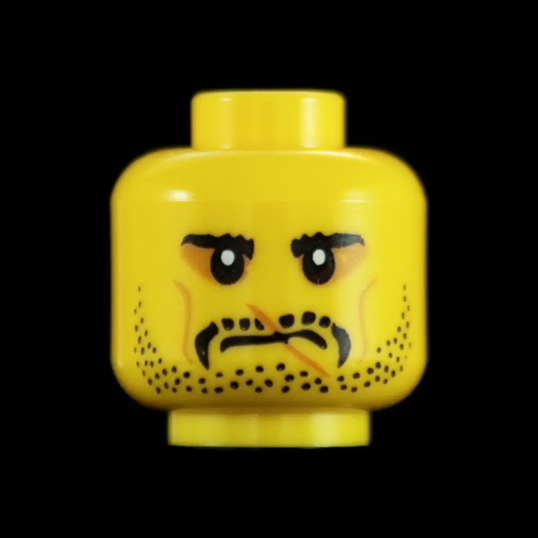 Castle Clad Bricks Custom Pad Printed  Bandit Head Variation 11 Yellow