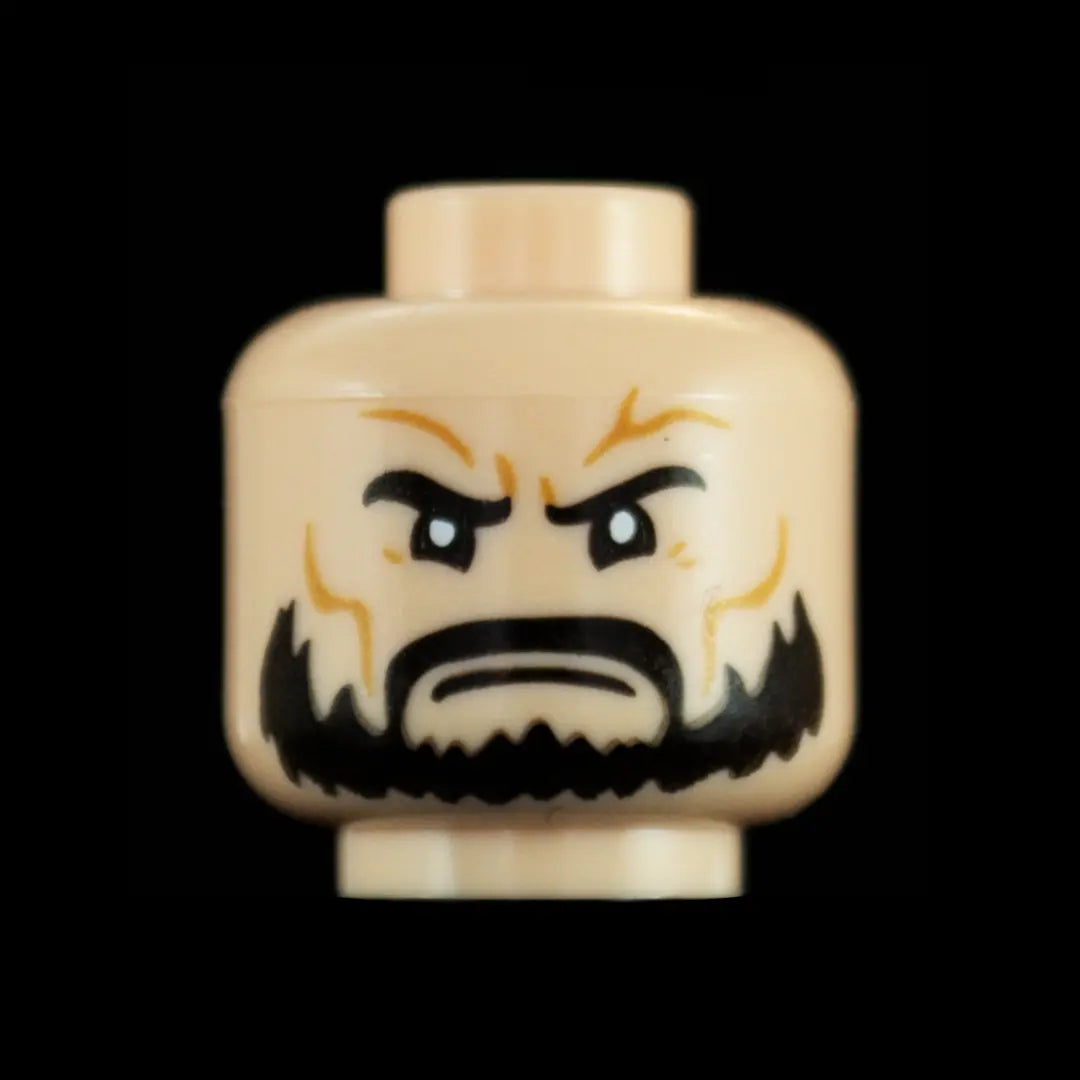 Castle Clad Bricks Custom Pad Printed  Bandit Head Variation 12 Light Nougat