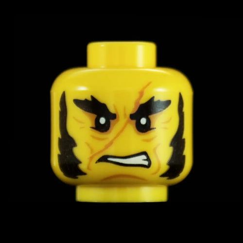 Castle Clad Bricks Custom Pad Printed  Bandit Head Variation 1 Yellow