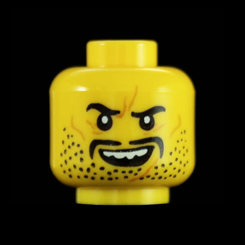 Castle Clad Bricks Custom Pad Printed  Bandit Head Variation 2 Yellow