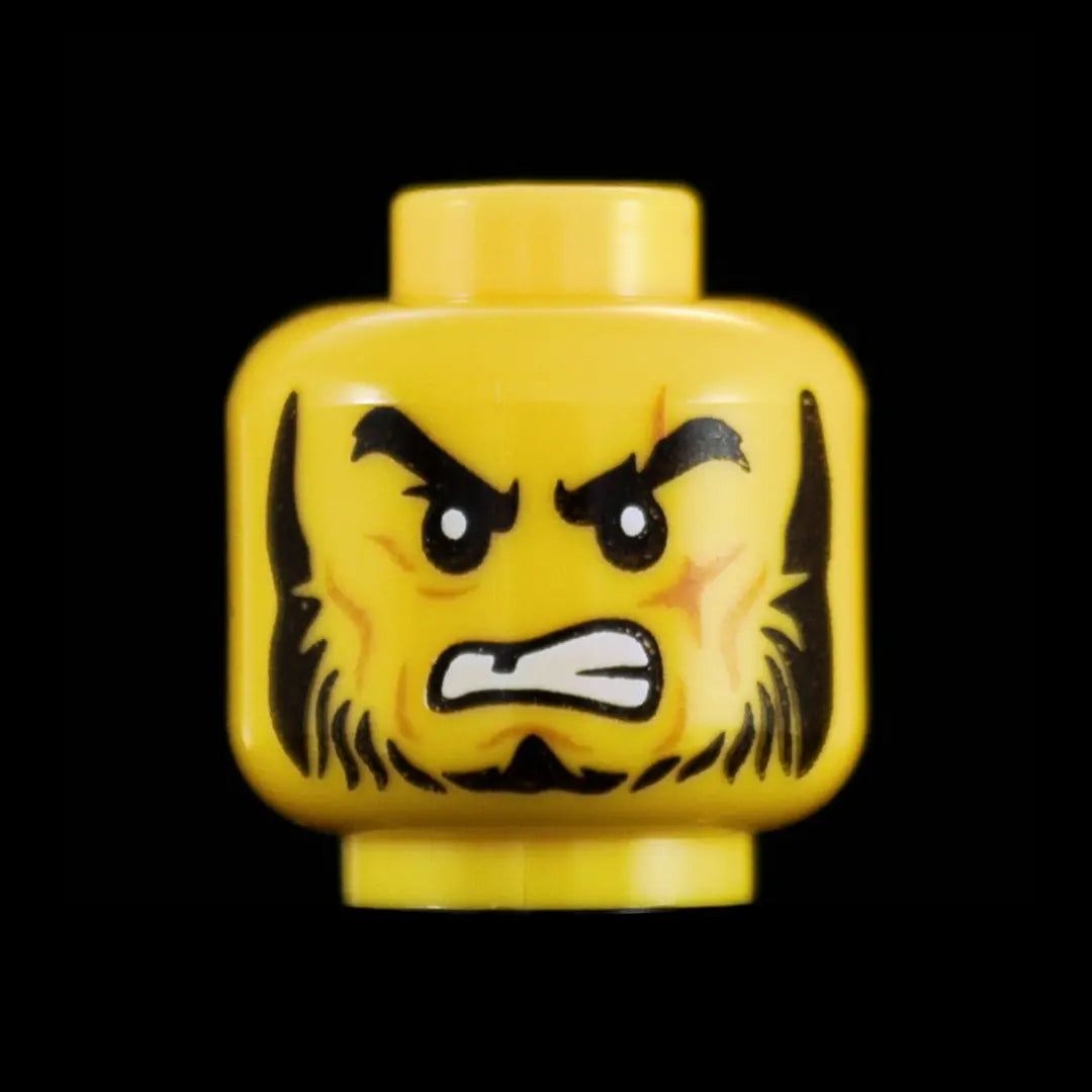 Castle Clad Bricks Custom Pad Printed  Bandit Head Variation 3 Yellow