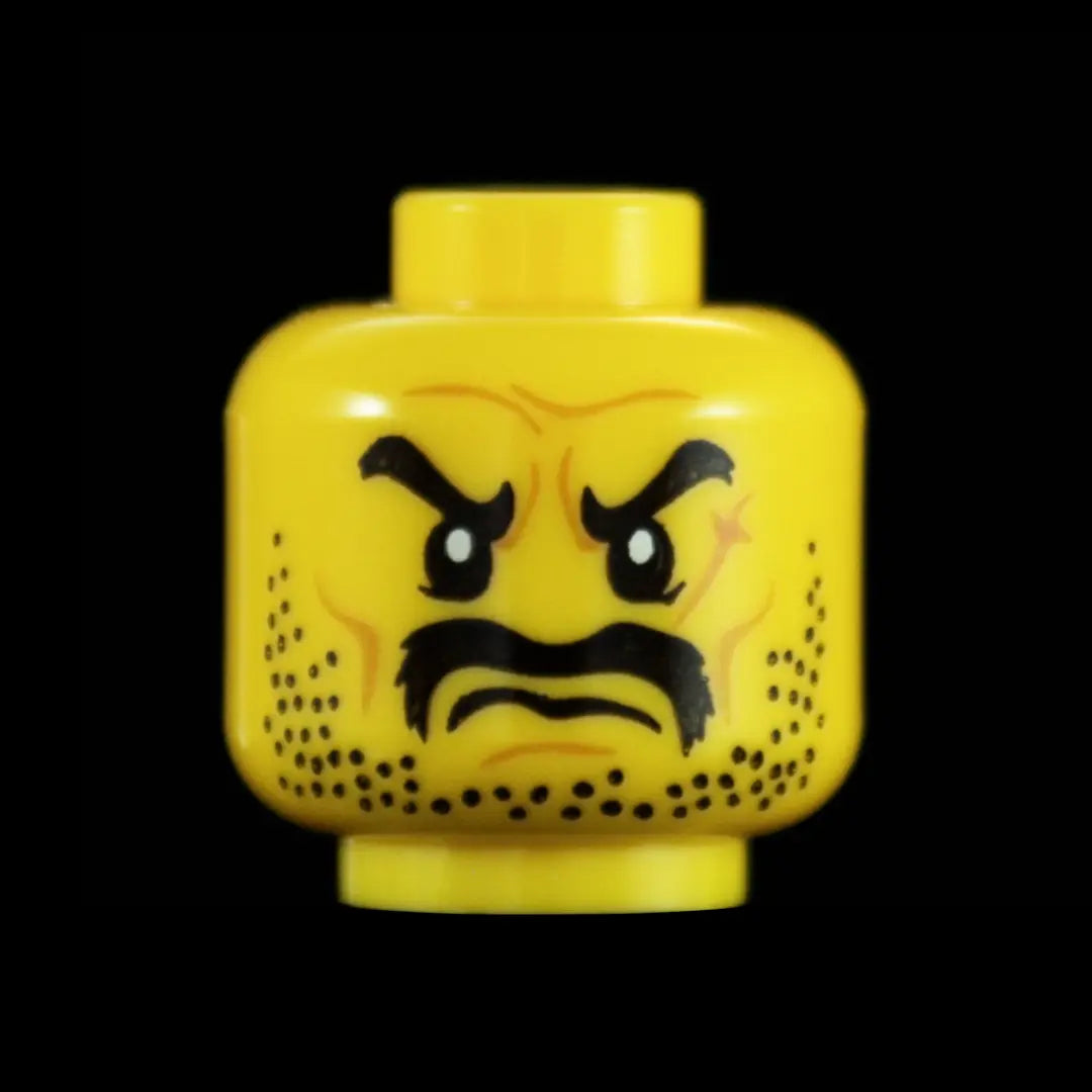 Castle Clad Bricks Custom Pad Printed  Bandit Head Variation 4 Yellow