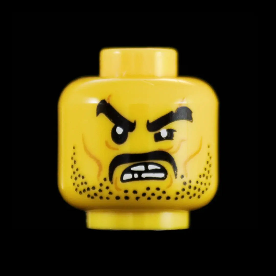 Castle Clad Bricks Custom Pad Printed  Bandit Head Variation 6 Yellow