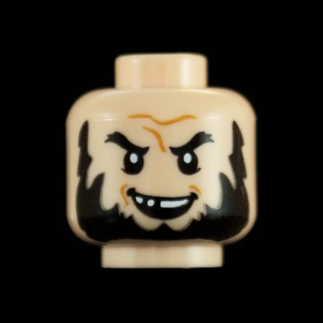 Castle Clad Bricks Custom Pad Printed  Bandit Head Variation 7 Light Nougat