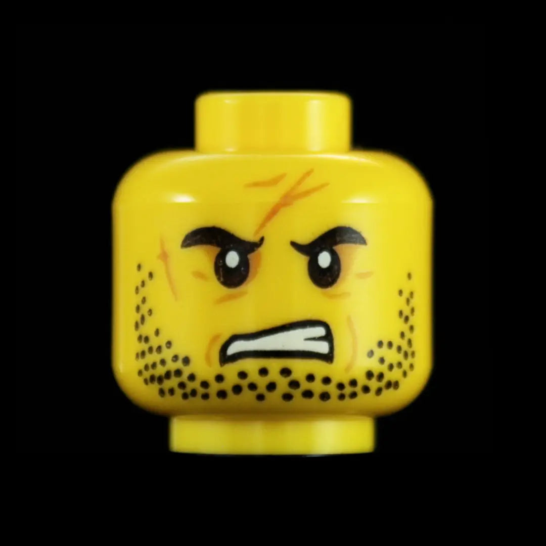 Castle Clad Bricks Custom Pad Printed  Bandit Head Variation 8 Yellow