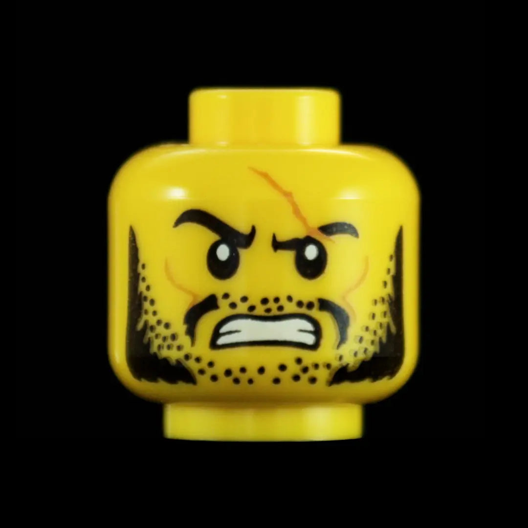 Castle Clad Bricks Custom Pad Printed  Bandit Head Variation 9 Yellow